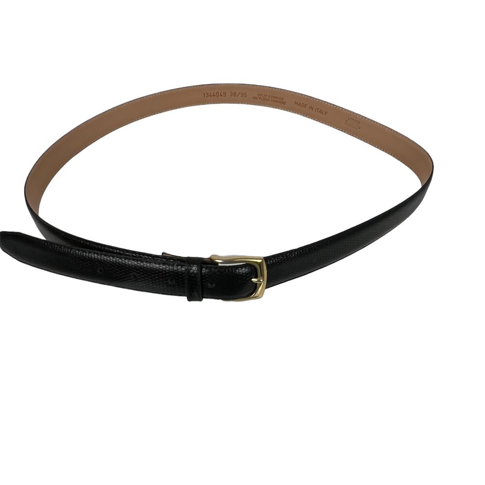 JOHN HENRY All Leather Belt Black Split Cowhide Made in Italy Size 38